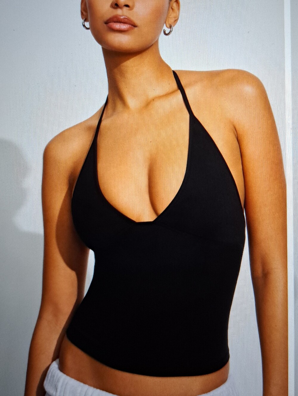 NWT Garage Black Halter V-Neck Women's Tank Top